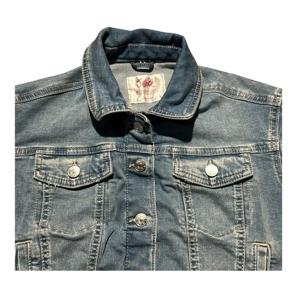 Girls Justice Cropped Denim Jacket – Size 8